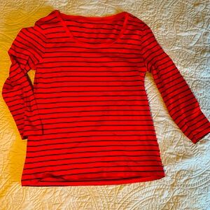 Stripped 3/4 sleeve top